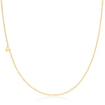 A yellow gold 14k Gold Asymmetrical Number Necklace - 4 on a white background. 