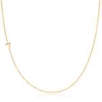 A white gold 14k Gold Asymmetrical Number Necklace - 7 on a white background. 