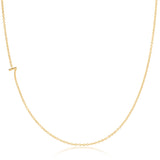 A white gold 14k Gold Asymmetrical Number Necklace - 7 on a white background. 