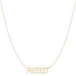 A RESIST Necklace on a white background. 