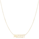 A RESIST Necklace on a white background. 