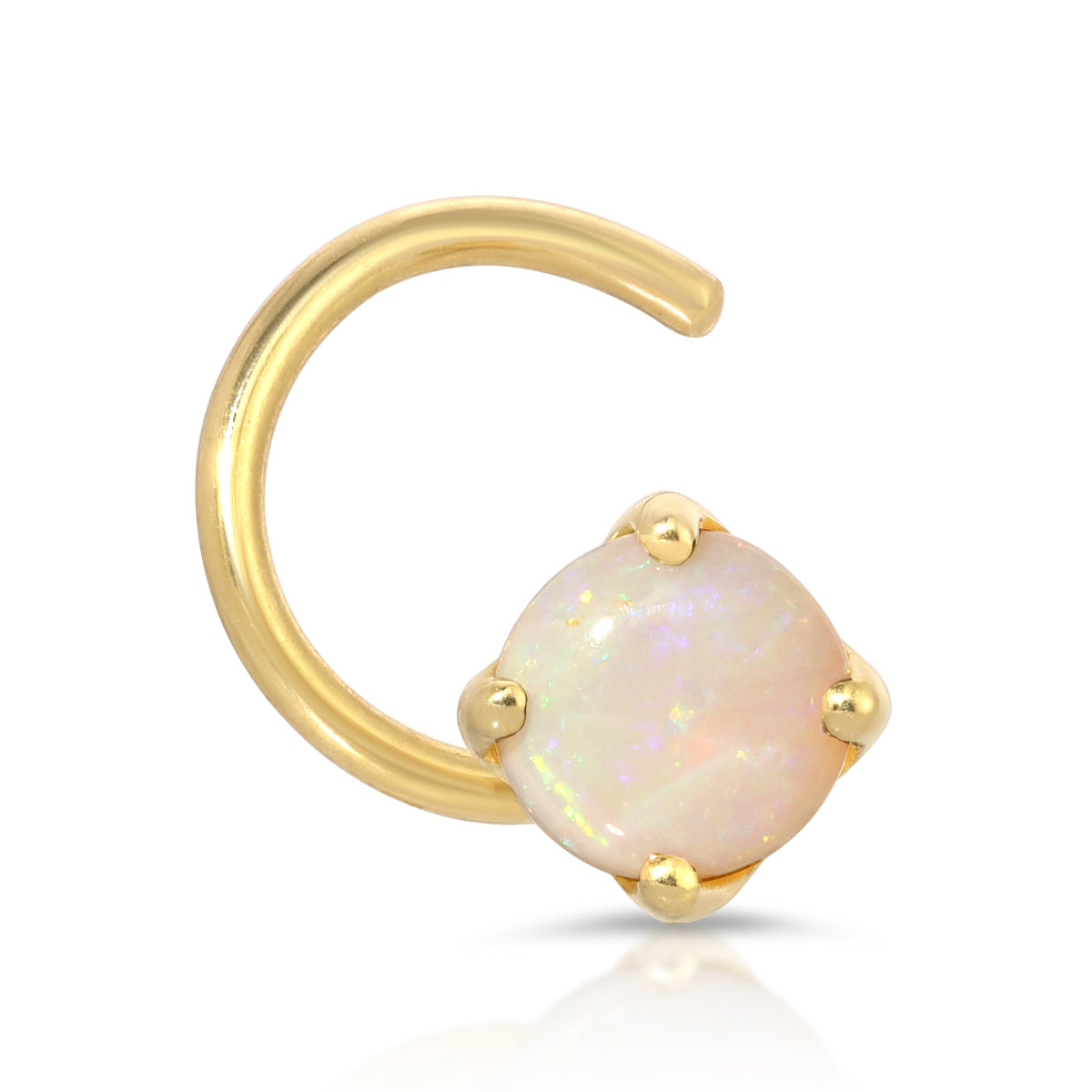 An Alli Webb Opal Comfort Stud on a white background. 