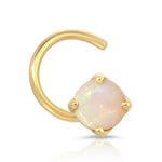 An Alli Webb Opal Comfort Stud on a white background. 