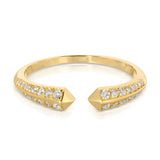 An Open Diamond Ring on a white background. 