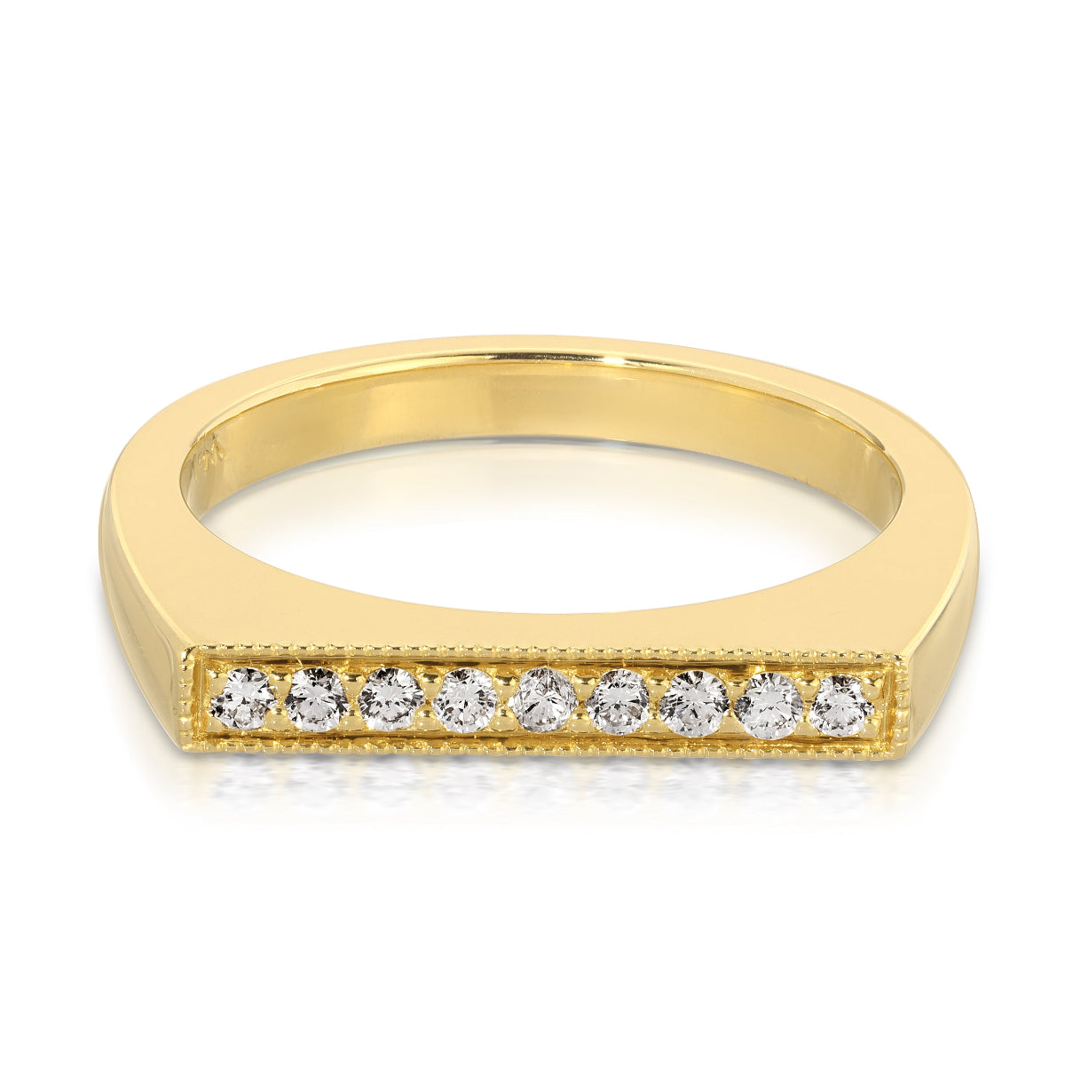 A Pave Geo Ring on a white background. 