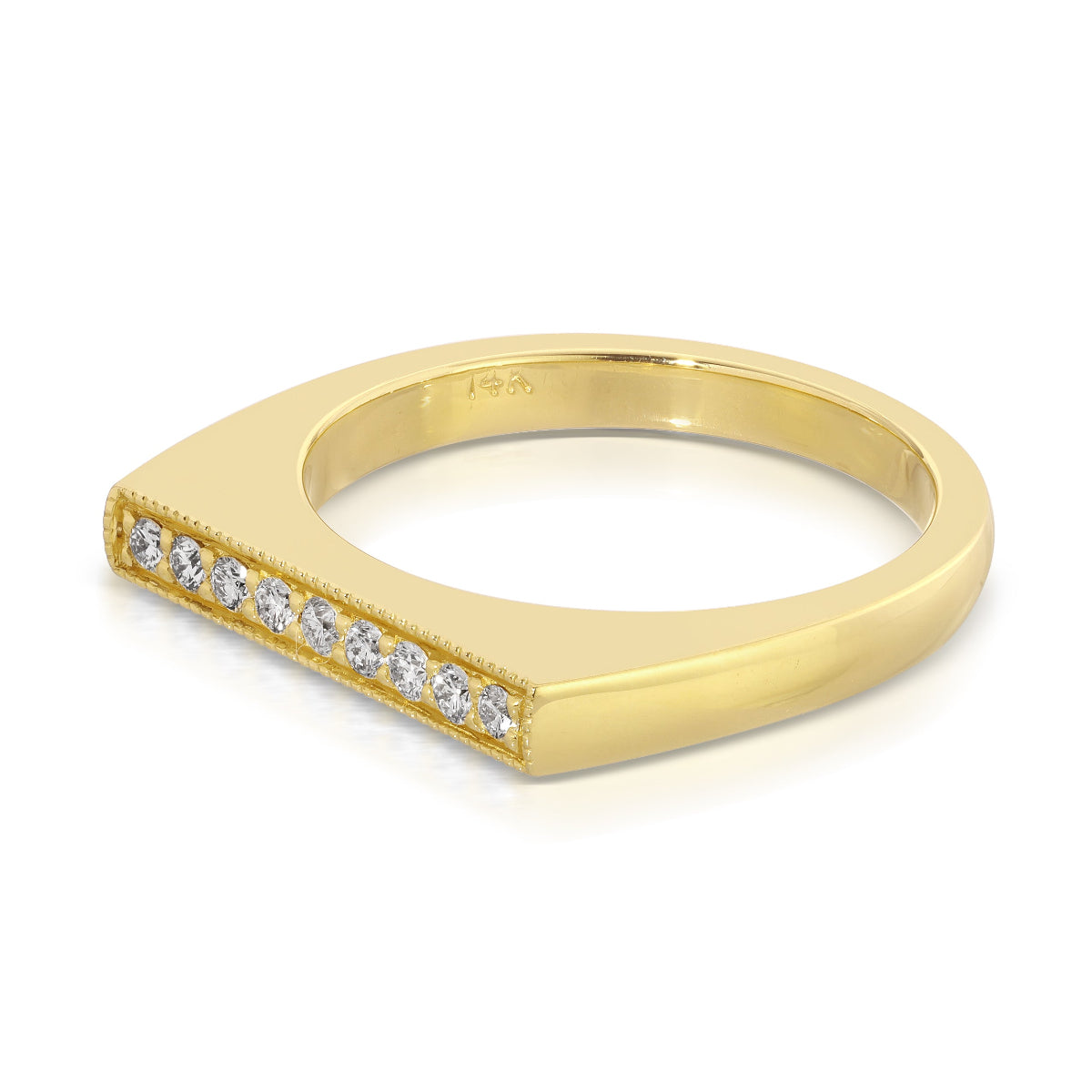 A Pave Geo Ring on a white background. 