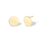 A pair of Solid Eclipse Earrings - Small in yellow gold on a white background. 