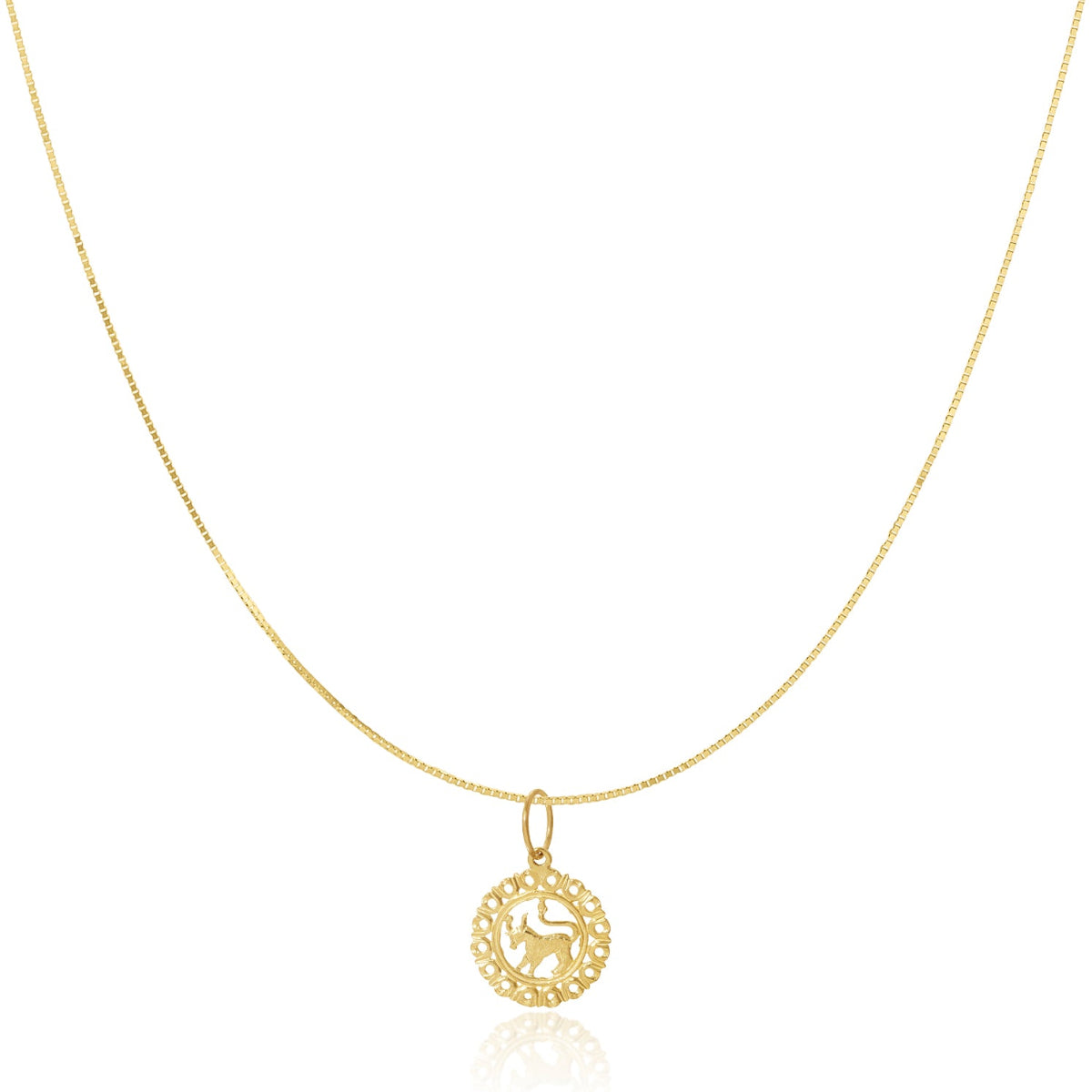 The Zodiac Necklace - Taurus on a white background.