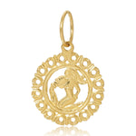 The Zodiac Pendant in Aquarius on a white background.