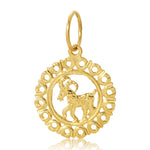 The Zodiac Pendant in Aries on a white background.