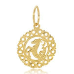 The Zodiac Pendant in Capricorn on a white background.