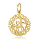 The Zodiac Pendant in Sagittarius on a white background. 