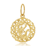 The Zodiac Pendant in Scorpio on a white background.
