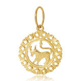 The Zodiac Pendant in Taurus on a white background.
