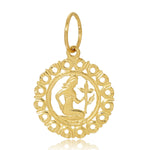 The Zodiac Pendant in Virgo on a white background.