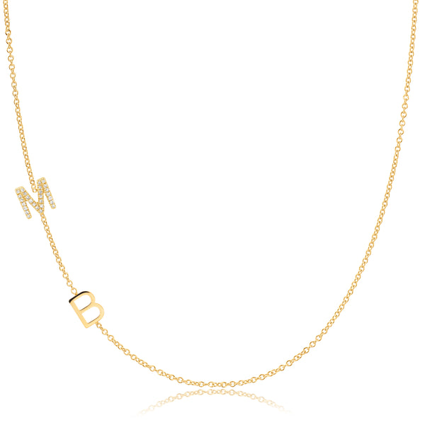 Ice Jewellery 9K White Gold 'M' Initial Adjustable Letter Necklace 38/43cm  | 5.19.0162 | Ice Jewellery Australia