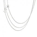 Sterling Silver Asymmetrical Letter Necklace