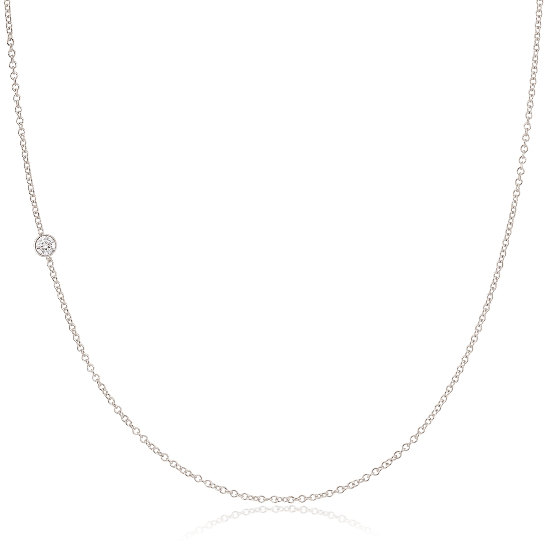 14K Gold Asymmetrical Birthstone Necklace - Diamond (April) – Maya Brenner