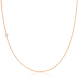 14K Gold Asymmetrical Birthstone Necklace - Pearl (June)