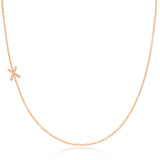 14K GOLD ASYMMETRICAL LETTER NECKLACE - X