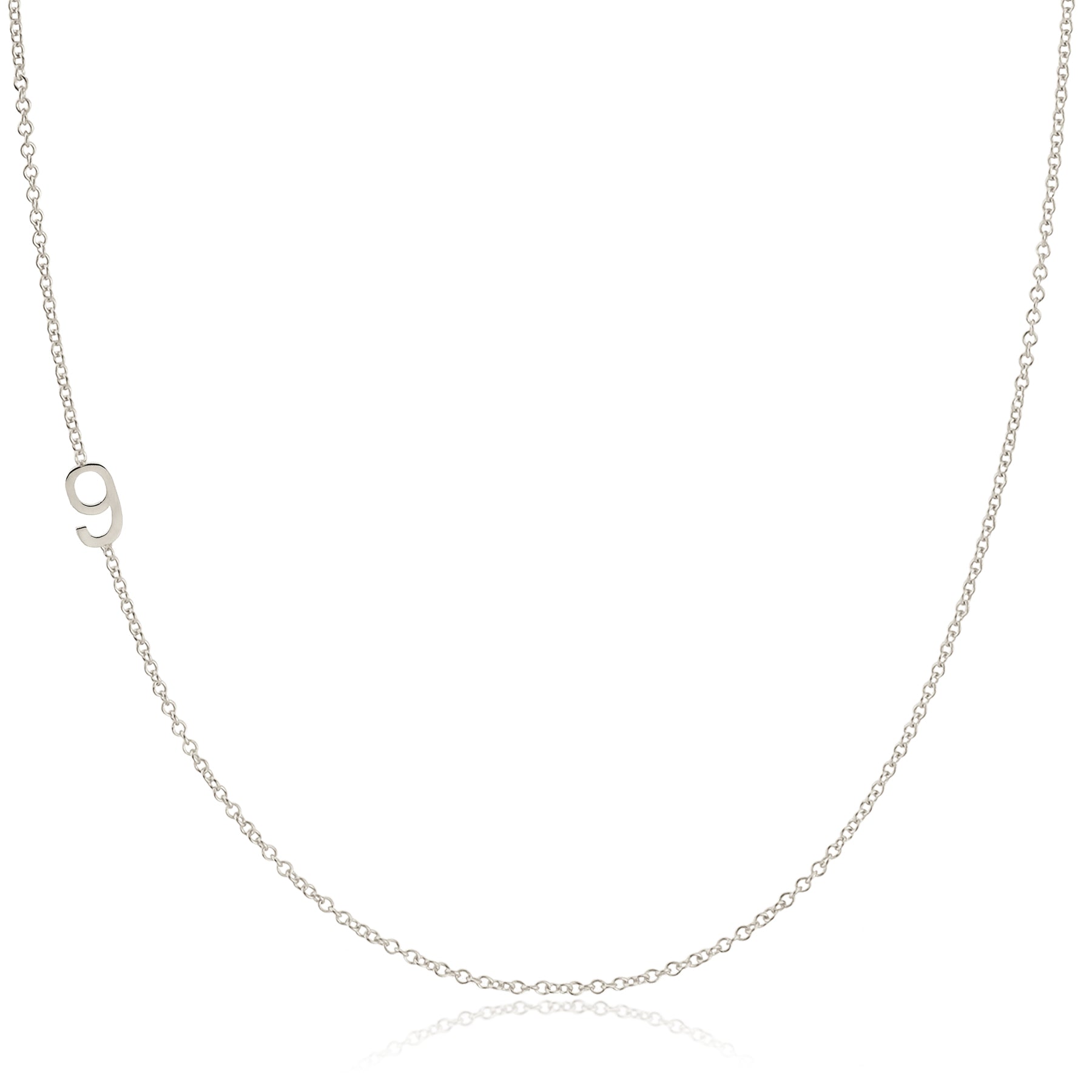 14K GOLD ASYMMETRICAL NUMBER NECKLACE - 9