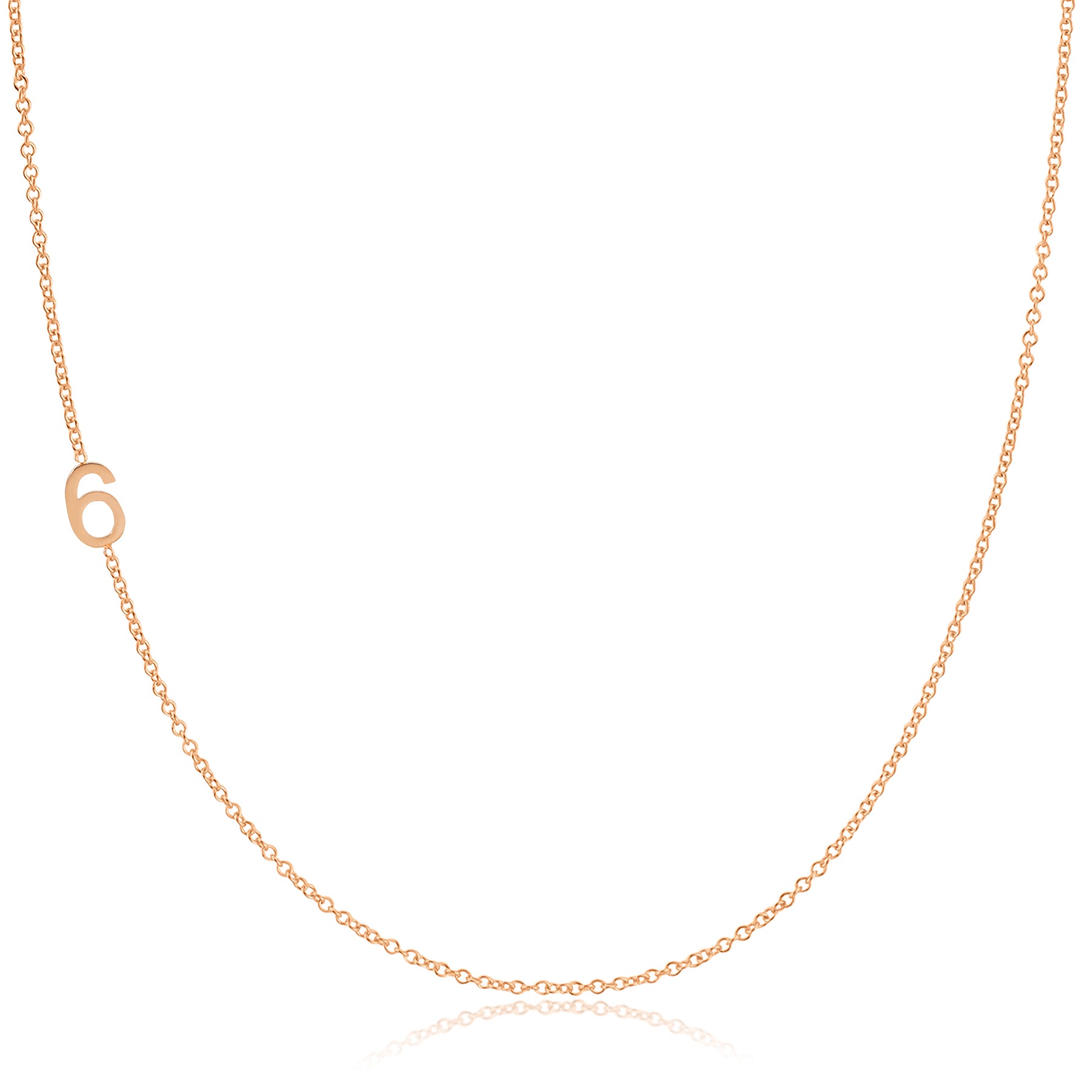 14K GOLD ASYMMETRICAL NUMBER NECKLACE - 6
