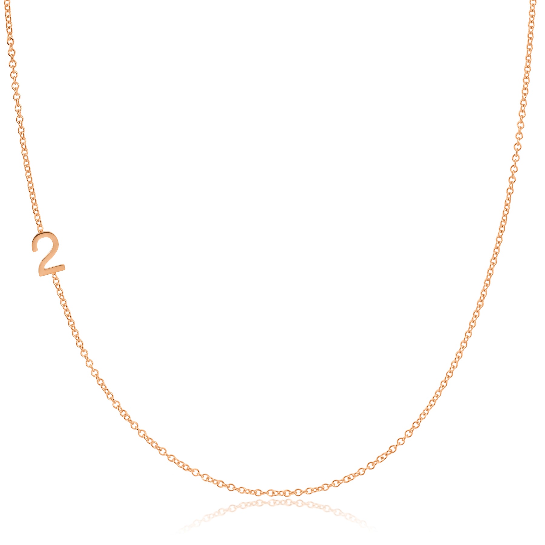 14K GOLD ASYMMETRICAL NUMBER NECKLACE - 2