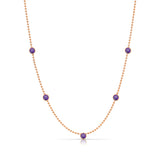 Quintet Birthstone Layering Necklace - Rose Gold