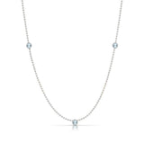 Triple Birthstone Layering Necklace - White Gold