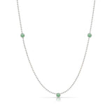 Triple Birthstone Layering Necklace - White Gold