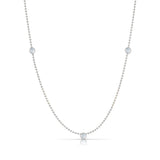 Triple Birthstone Layering Necklace - White Gold