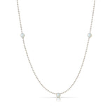 Triple Birthstone Layering Necklace - White Gold