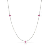 Triple Birthstone Layering Necklace - White Gold