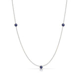 Triple Birthstone Layering Necklace - White Gold