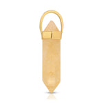 A Balance Crystal Charm in Citrine on a white background. 