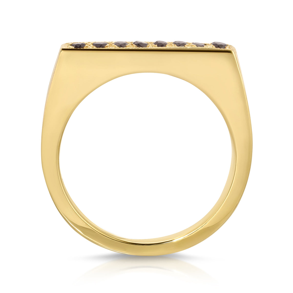 A Pave Geo Ring - Black Diamond on a white background. 