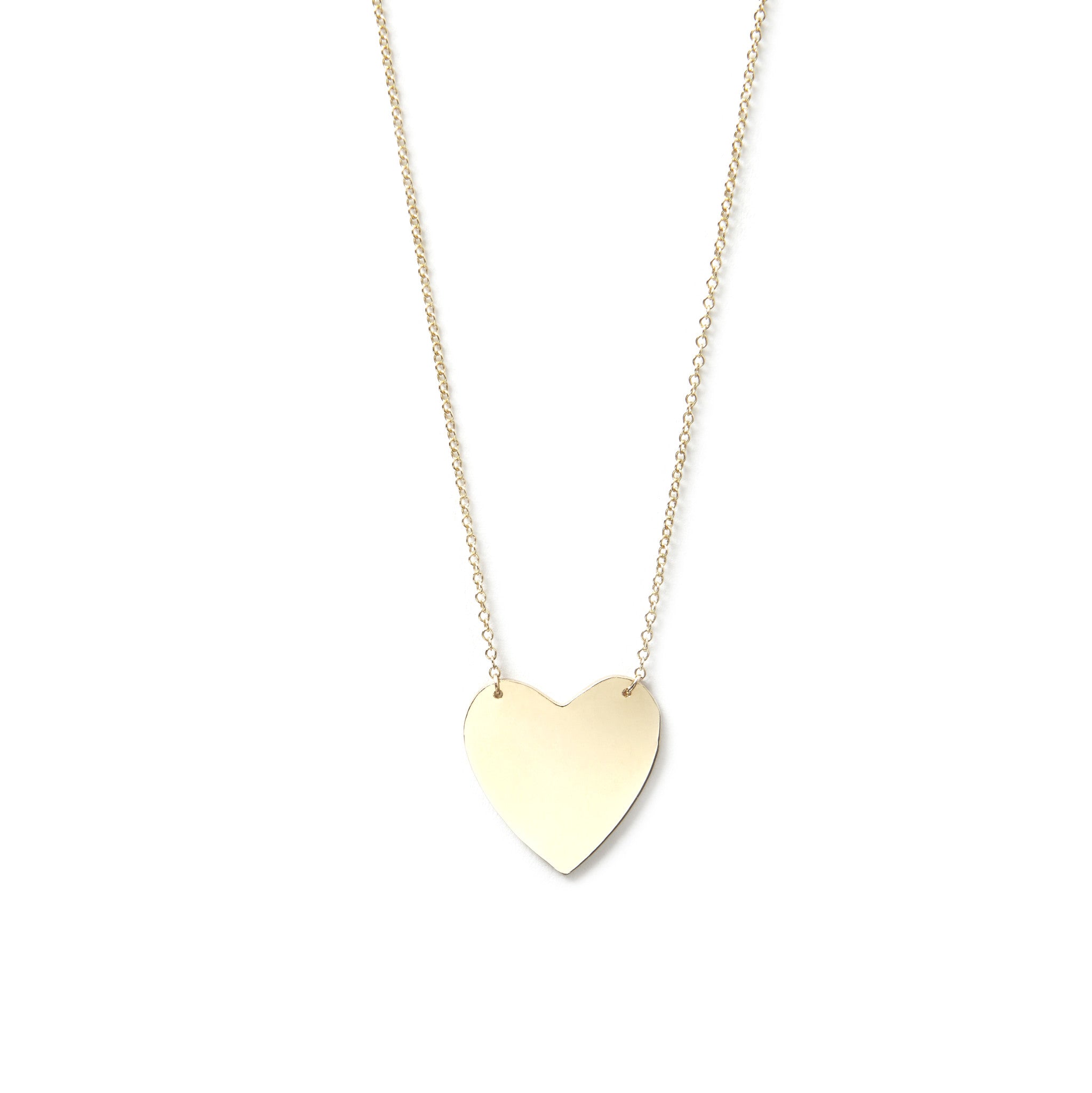 14K Gold Heart Necklace | Puff Heart Necklace | Dainty Heart Gold Neck –  YanYa
