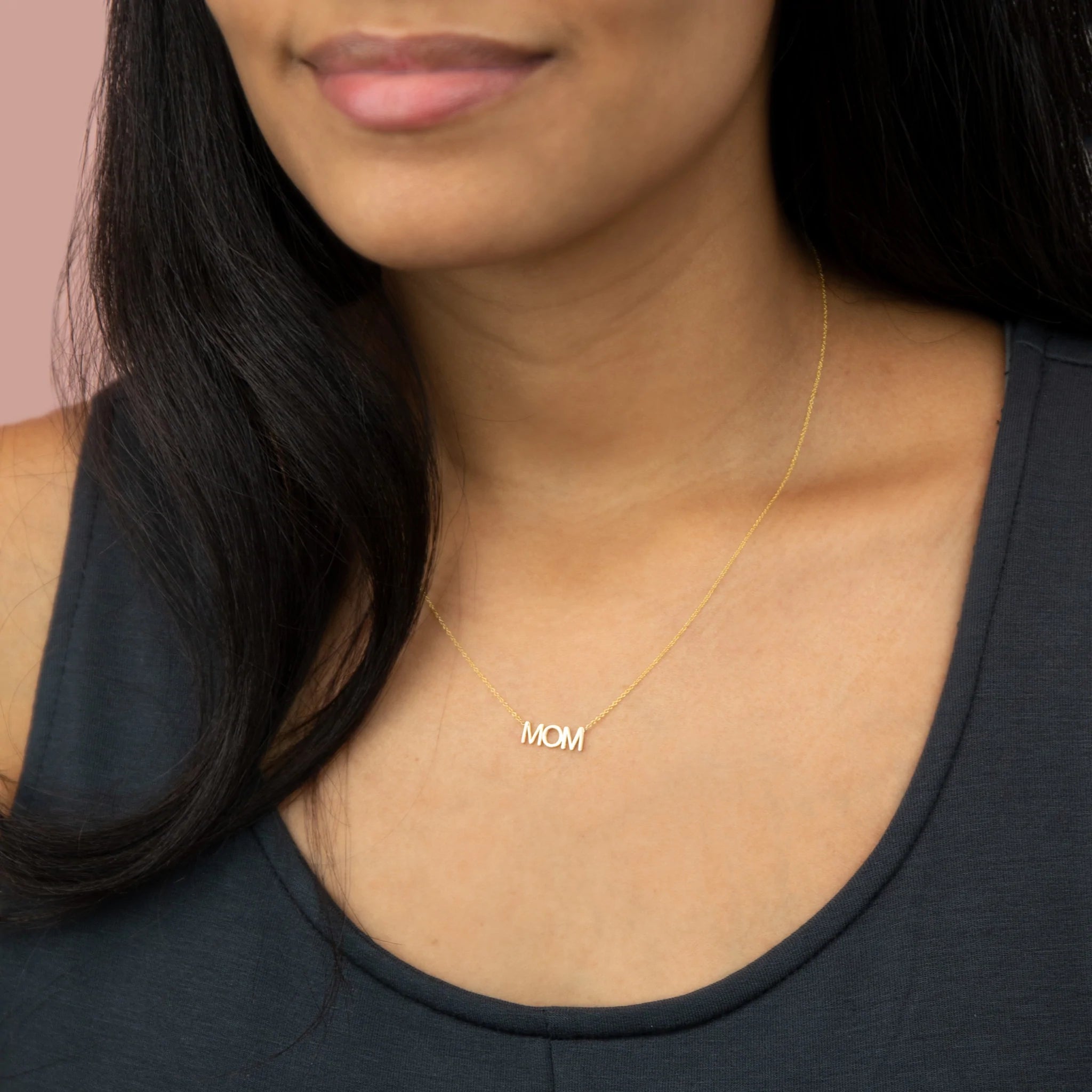 Initial necklace online for new mom