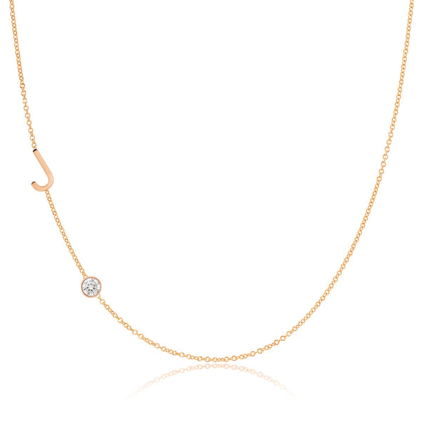 Mini Gold Monogram Necklace / 14kt Yellow, White, Rose Gold / .75 Inch  Monogram / Solid Gold - Etsy
