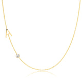 Monogram Necklace with Diamond Yellow Gold