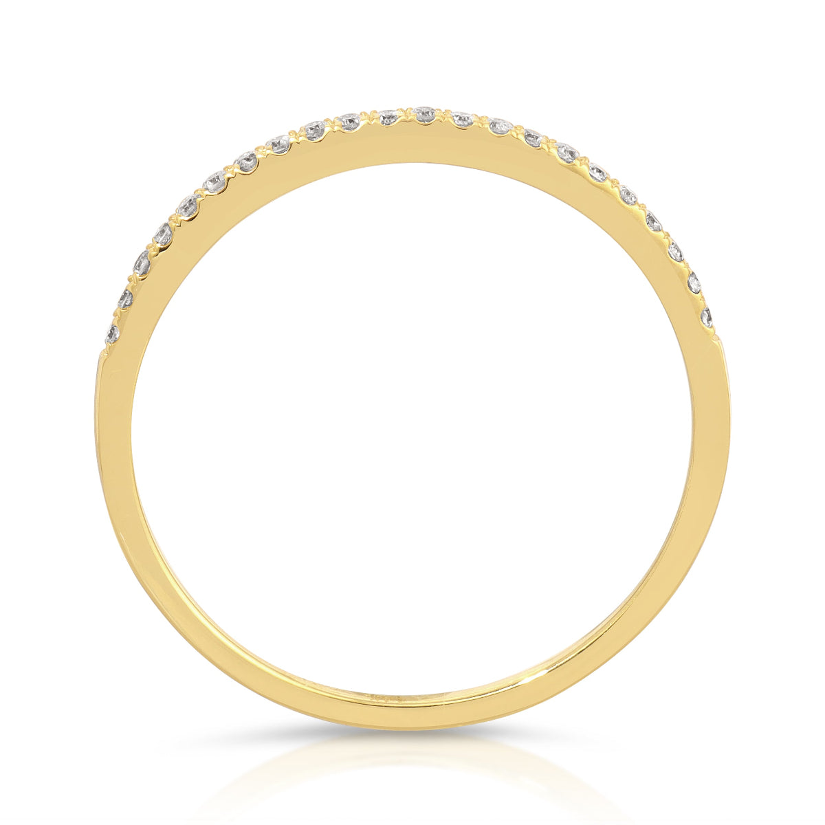 A Pave Diamond Ring on a white background. 