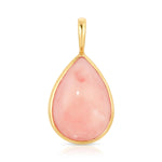 A Pink Opal Tear Drop Charm on a white background. 