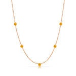 A Quintet Birthstone Layering Necklace - Rose Gold in Citrine - November on a white background.