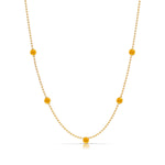 A Quintet Birthstone Layering Necklace - Yellow Gold in Citrine - November on a white background.