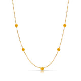 A Quintet Birthstone Layering Necklace - Yellow Gold in Citrine - November on a white background.