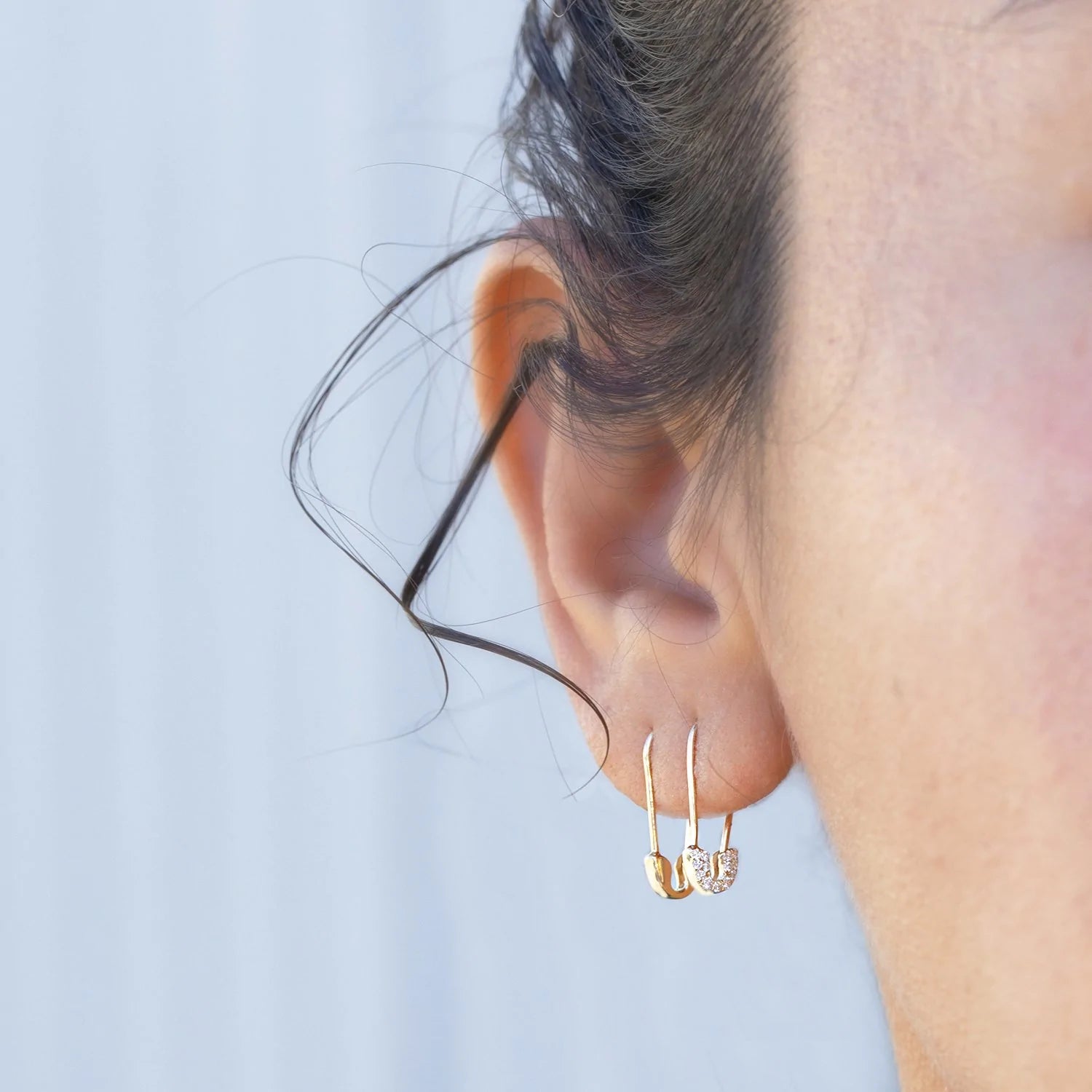 Gold Safety Pin Earring Maya Brenner