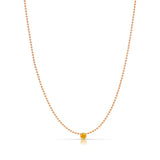 A Single Birthstone Layering Necklace - Rose Gold in Citrine on a white background.