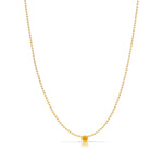 A Single Birthstone Layering Necklace - Yellow Gold in Citrine - November on a white background.