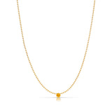 A Single Birthstone Layering Necklace - Yellow Gold in Citrine - November on a white background.