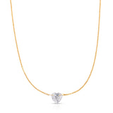 The Sweetheart Necklace - White Sapphire